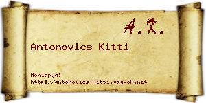 Antonovics Kitti névjegykártya