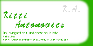kitti antonovics business card